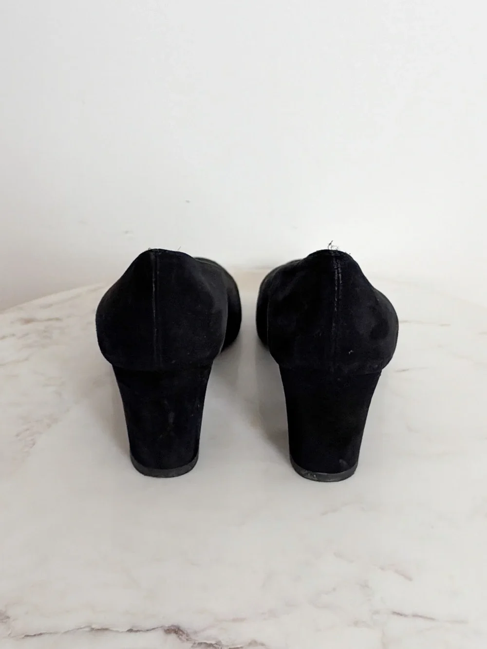 Stuart Weitzman Marymid Suede Pump Heels Black Size 7M